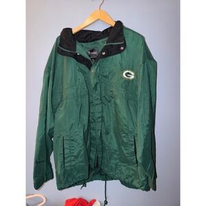 Spotlight Green Bay Packers Windbreaker Jacket Mens XL Green Vintage Full Zip